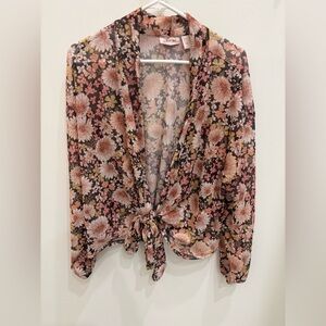 Willow Root tie top women’s medium floral